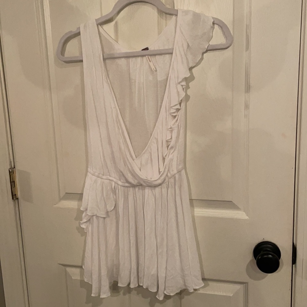 Free People White Ruffle Tank - Picture 4 of 5